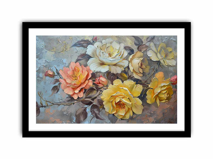 Vintage Flowers framed Print