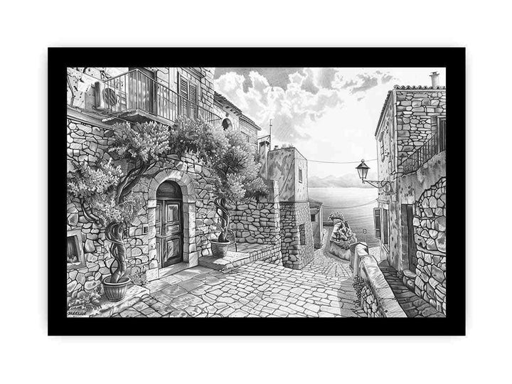 Mediterranean Drawing framed Print