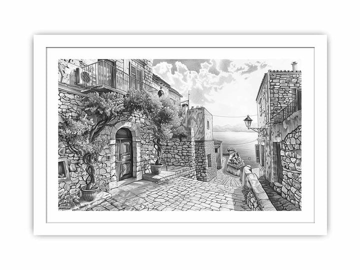 Mediterranean Drawing framed Print