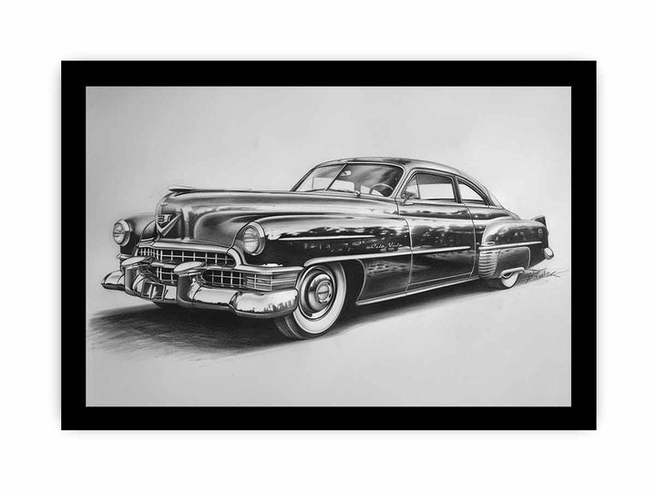 Vintage Car Drawing framed Print