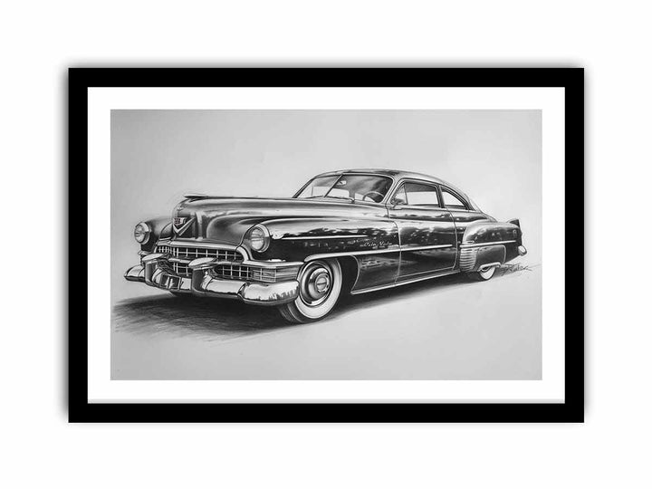 Vintage Car Drawing framed Print