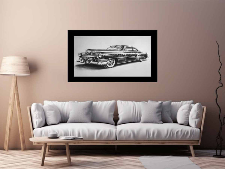 Vintage Car Drawing Art Print