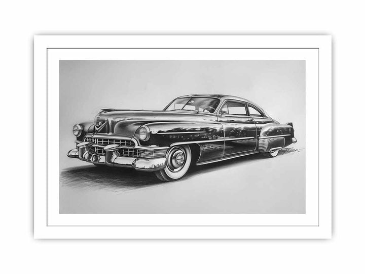 Vintage Car Drawing framed Print