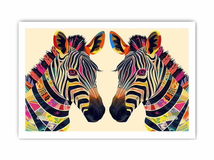 Zebra Couple framed Print