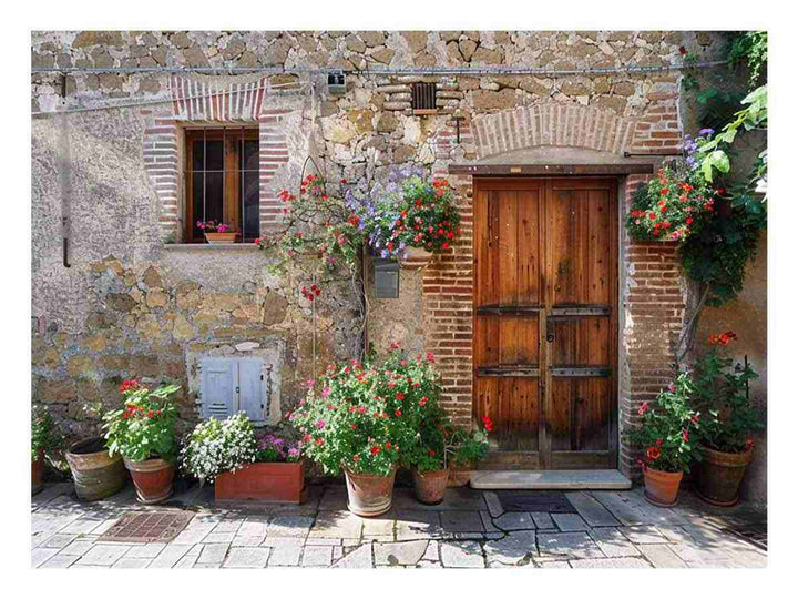 Tuscany House door Art Print