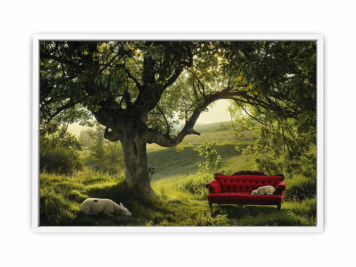 Red Couch Painting