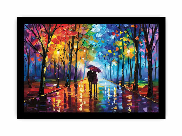 Couple Street framed Print