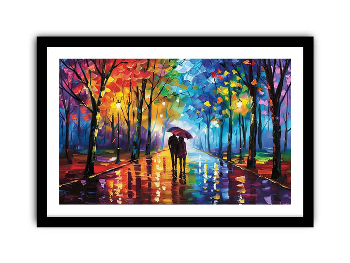 Couple Street framed Print