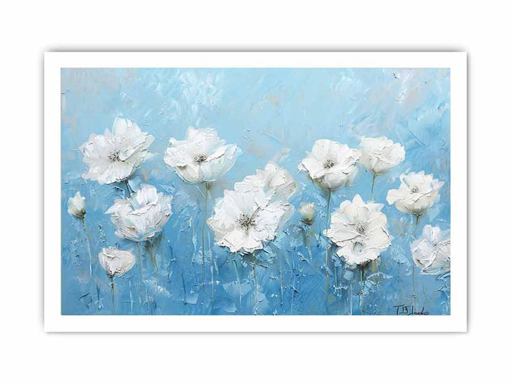 White Flowers framed Print