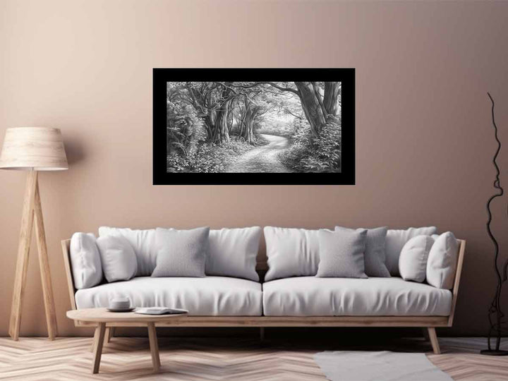 Bush Path Drawing Art Print