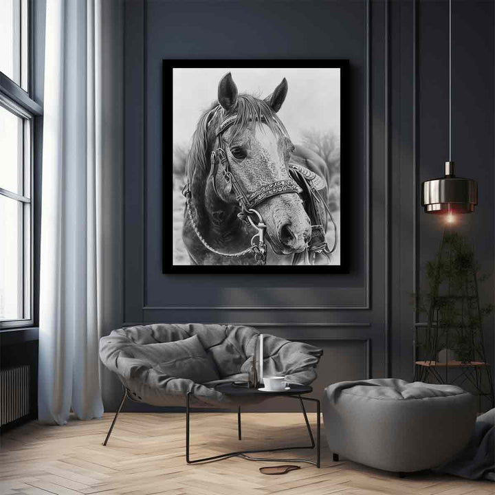 Horse  Drawing Art Print