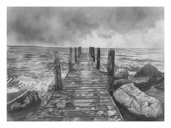 Jetty Drawing Art Print