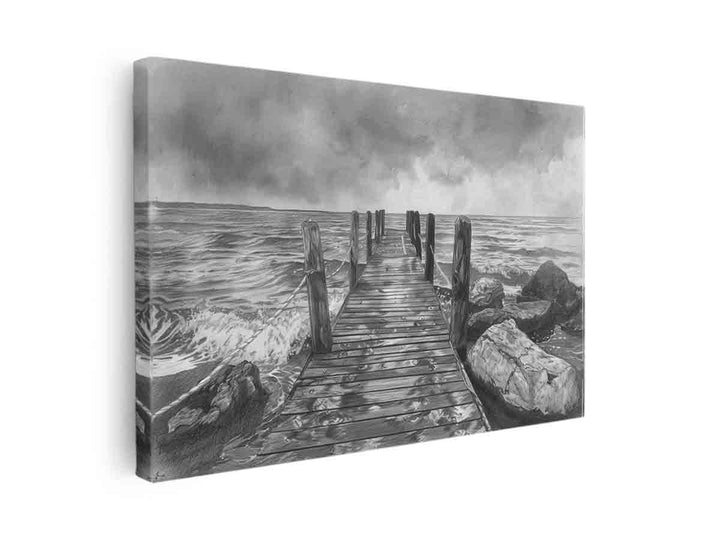 Jetty Drawing canvas Print