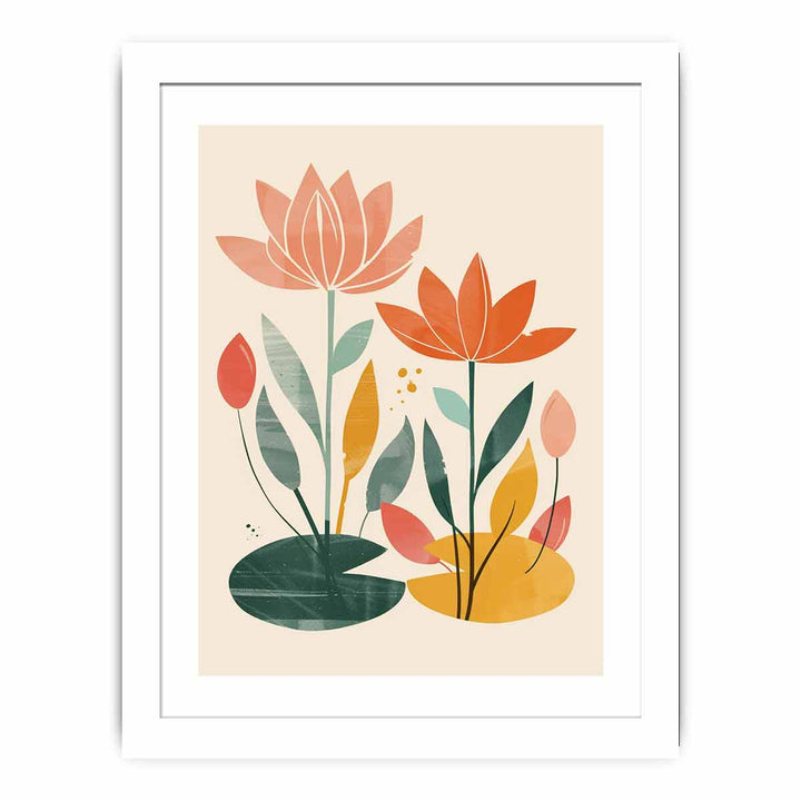 Two Lotus framed Print