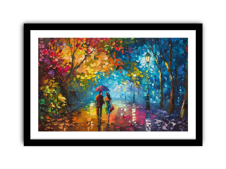 Romantic Walk framed Print