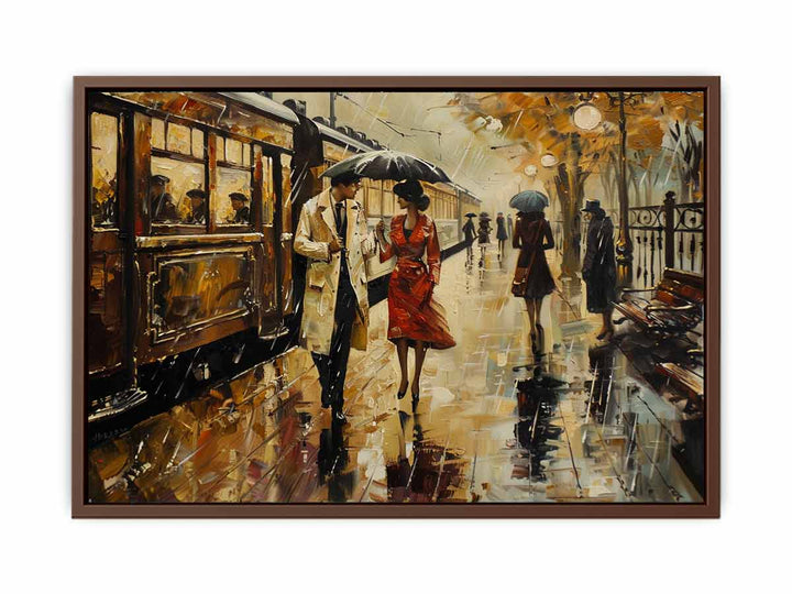 Vintage Parisian Station Painting