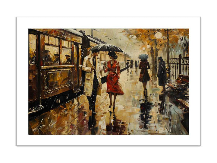 Vintage Parisian Station framed Print