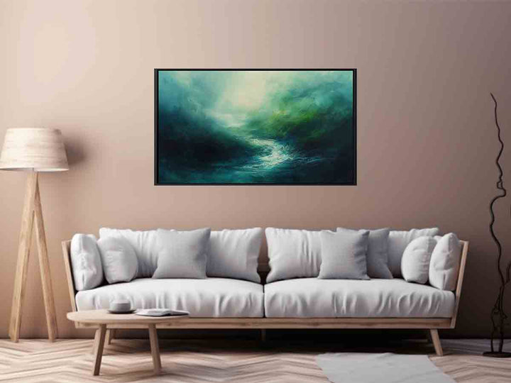 Abstract River Green Art Print