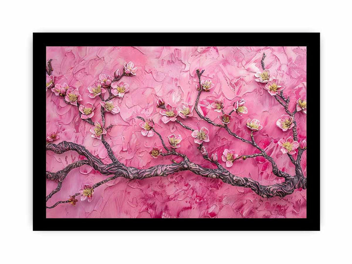 Almond Branches Pink framed Print