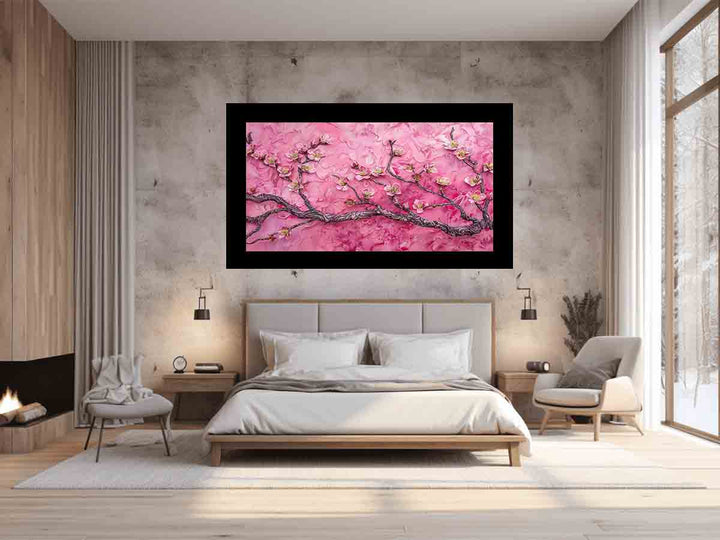 Almond Branches Pink Art Print