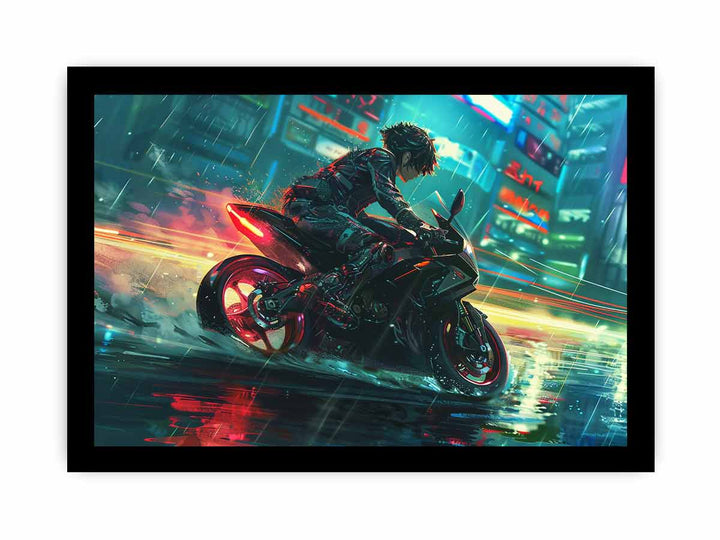 Anime Bike framed Print