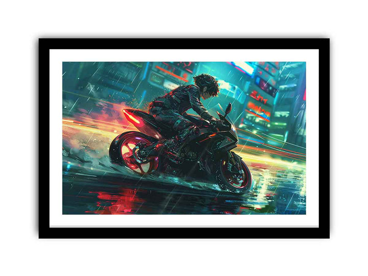 Anime Bike framed Print