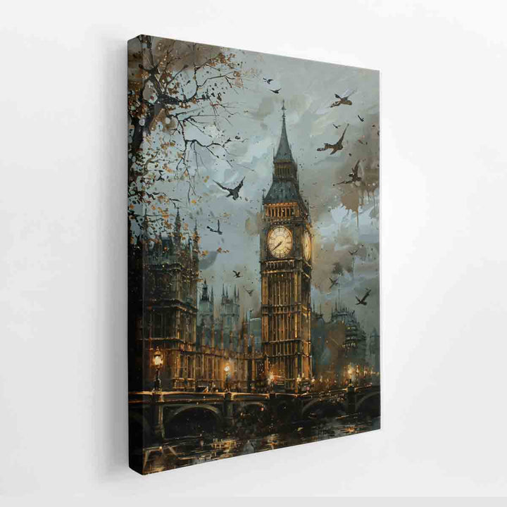 London Clock canvas Print