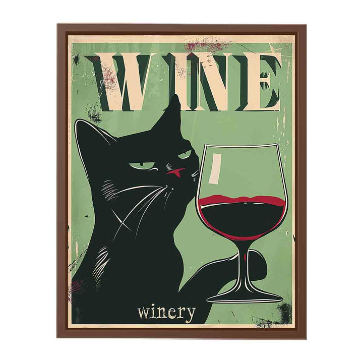 Vintage Cat Wine Poster Painting