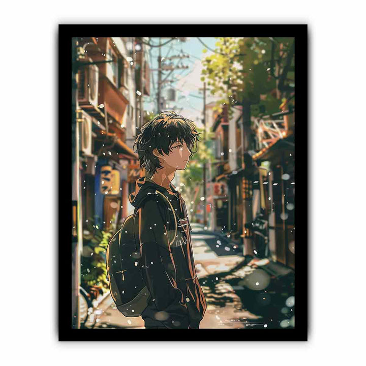 Anime Boy framed Print