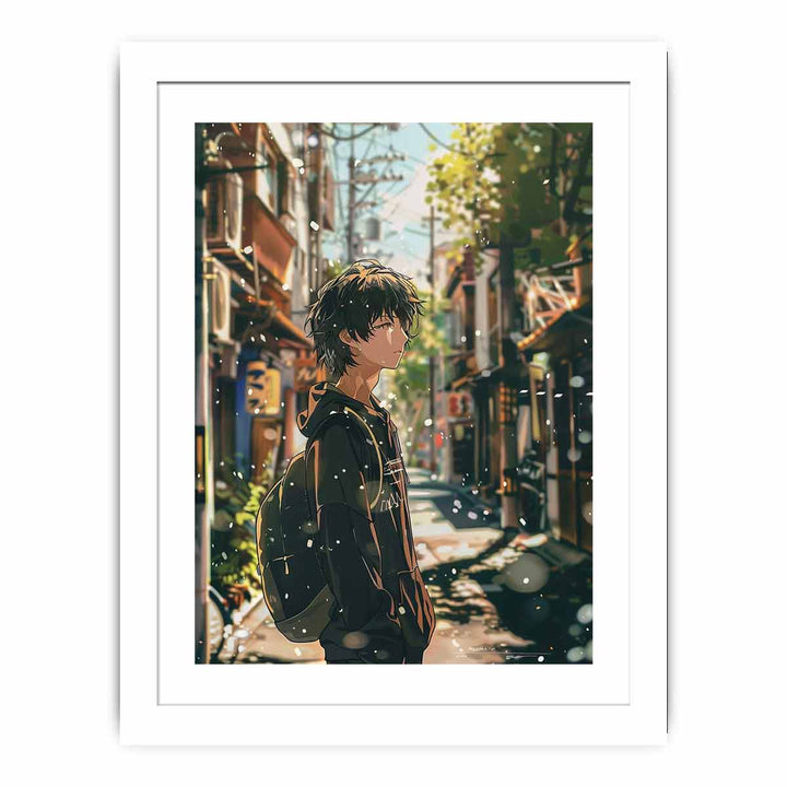 Anime Boy framed Print