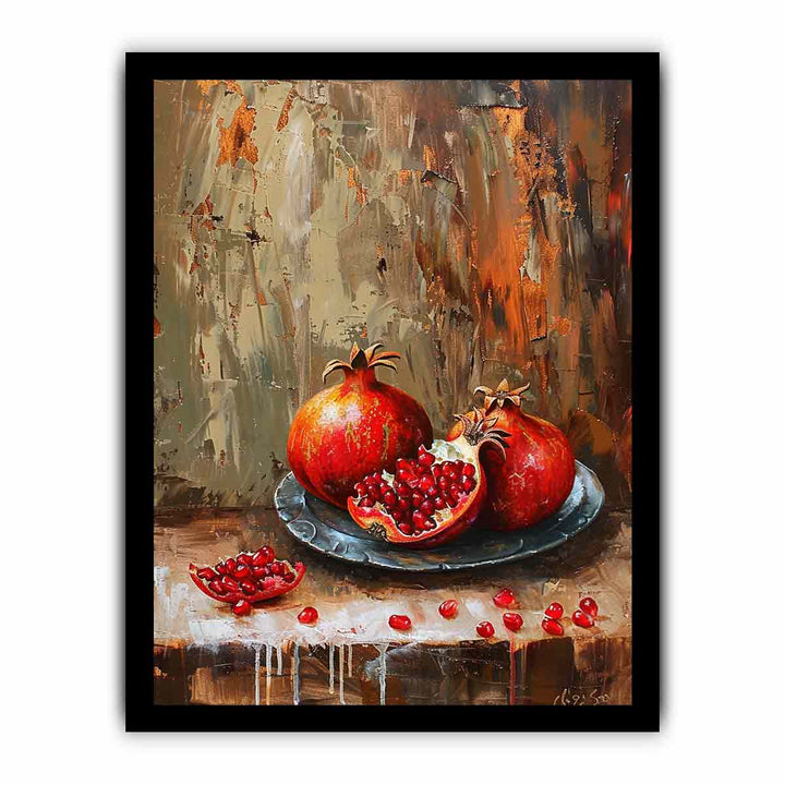 Pomegranate Art Painting framed Print