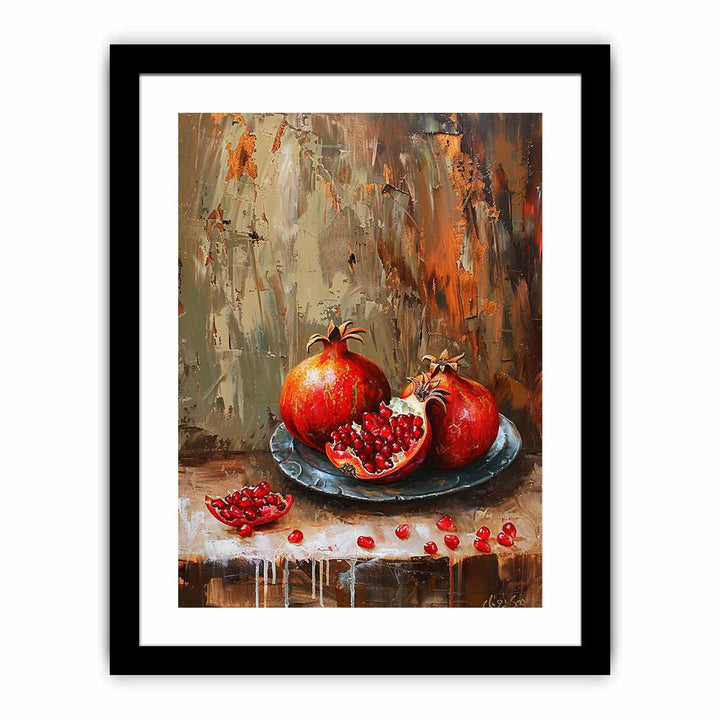 Pomegranate Art Painting framed Print