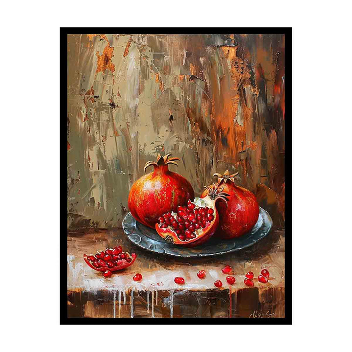 Pomegranate Art Painting canvas Print