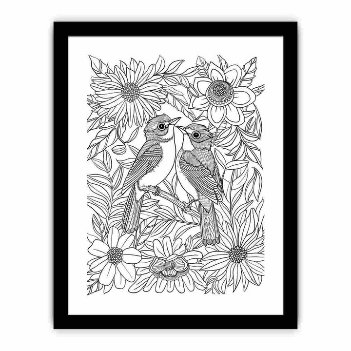 Color Me Love Birds framed Print