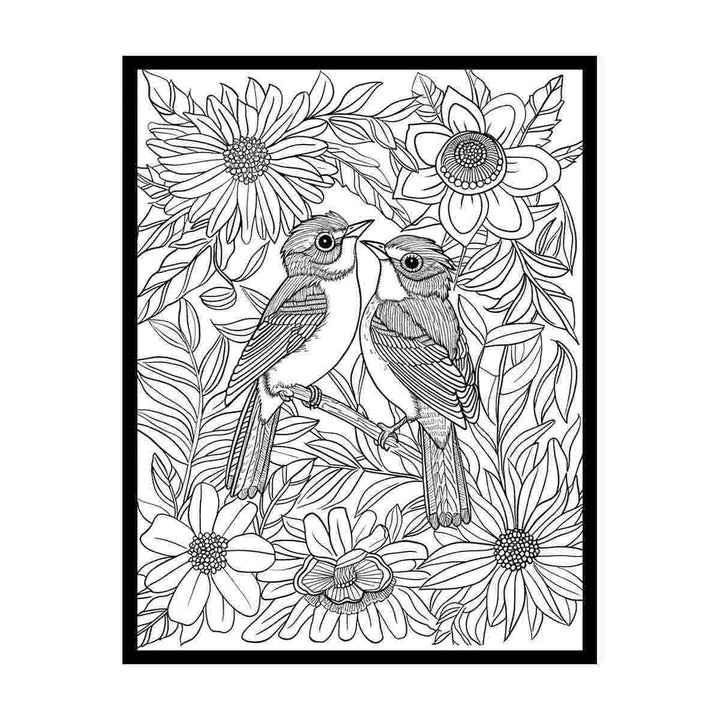 Color Me Love Birds canvas Print