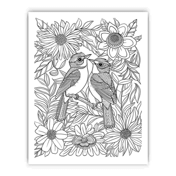 Color Me Love Birds framed Print