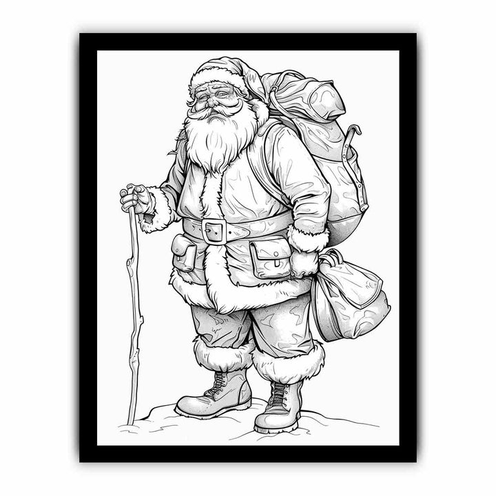 Color Me Santa Calus framed Print