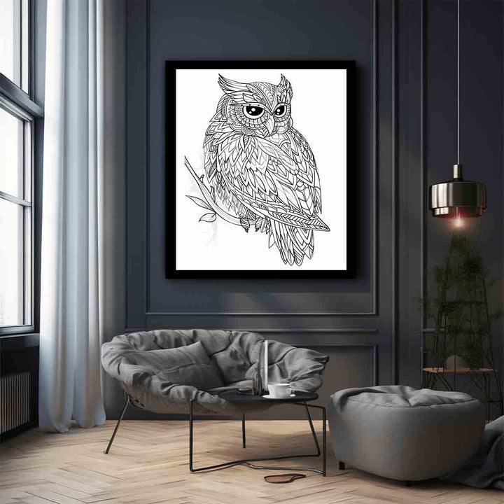 Colour Me  Owl Art Print