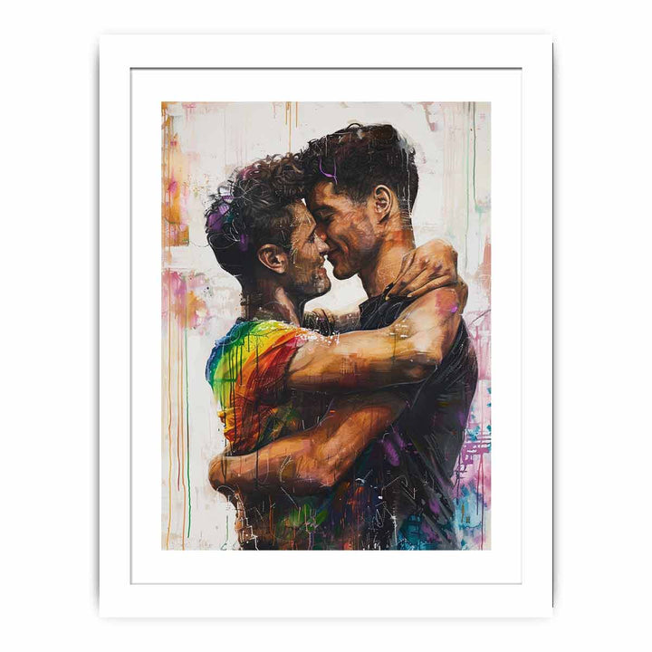 Young Hug  framed Print