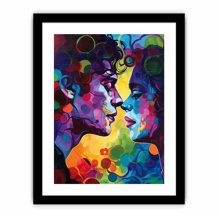 Rainbow Kiss framed Print