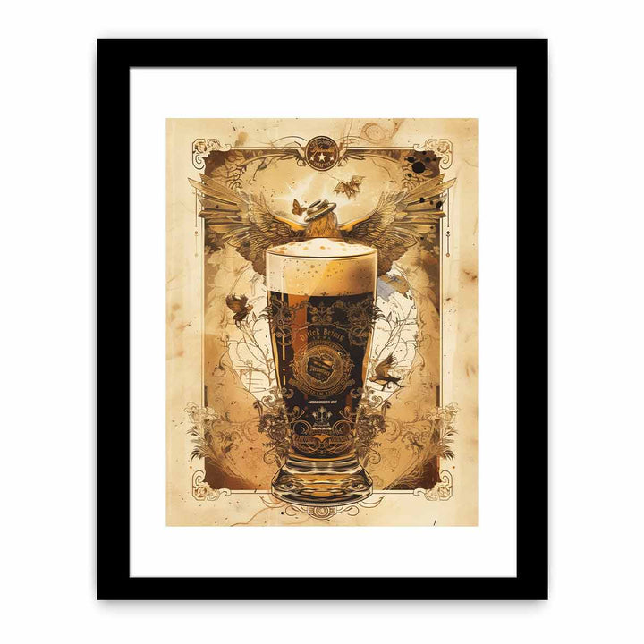 Vintage Beer Frame Print framed Print