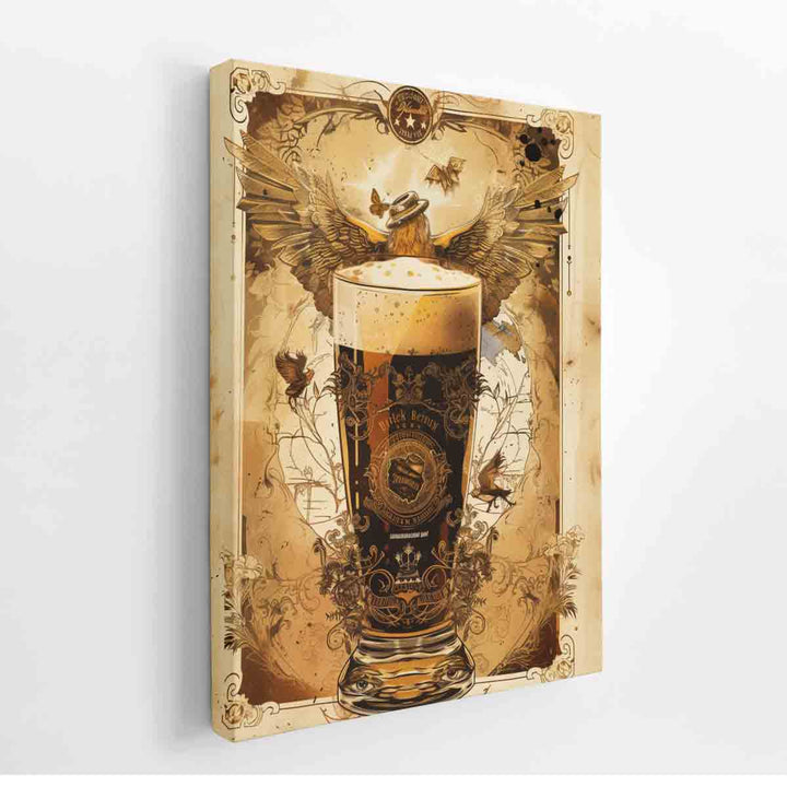 Vintage Beer Frame Print canvas Print