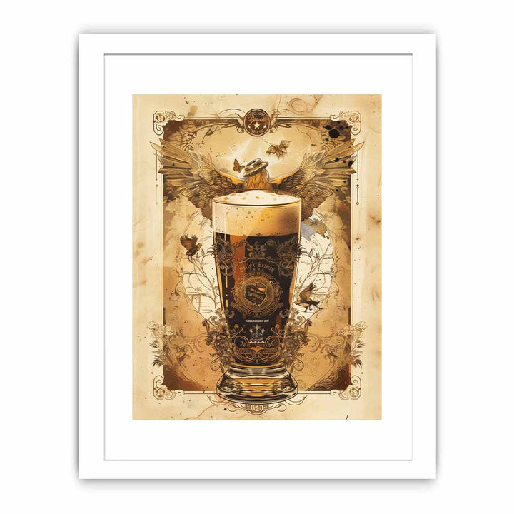 Vintage Beer Frame Print framed Print