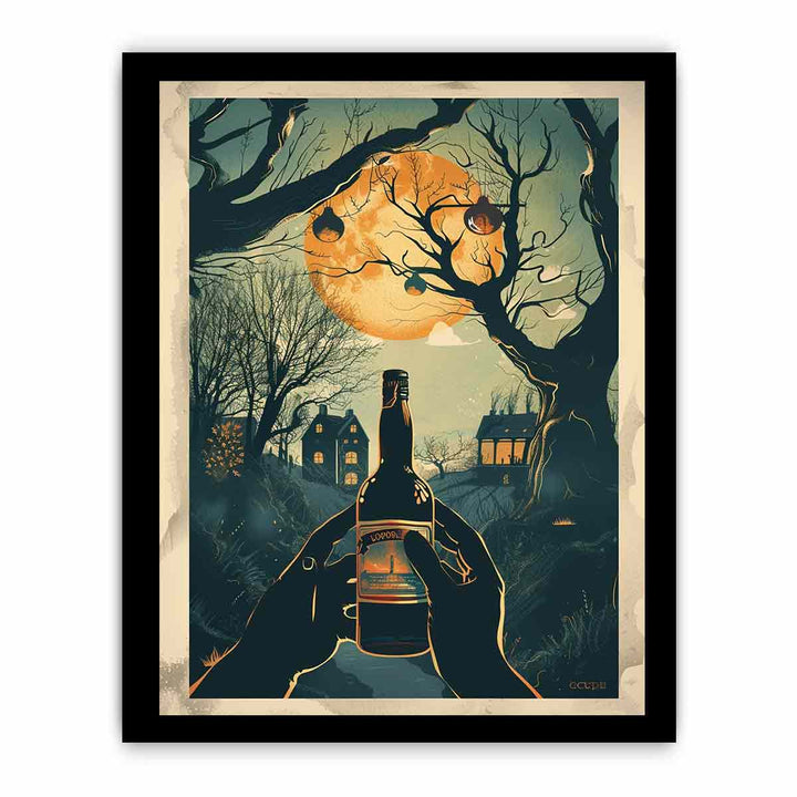 Moonlight Wine Art Print framed Print