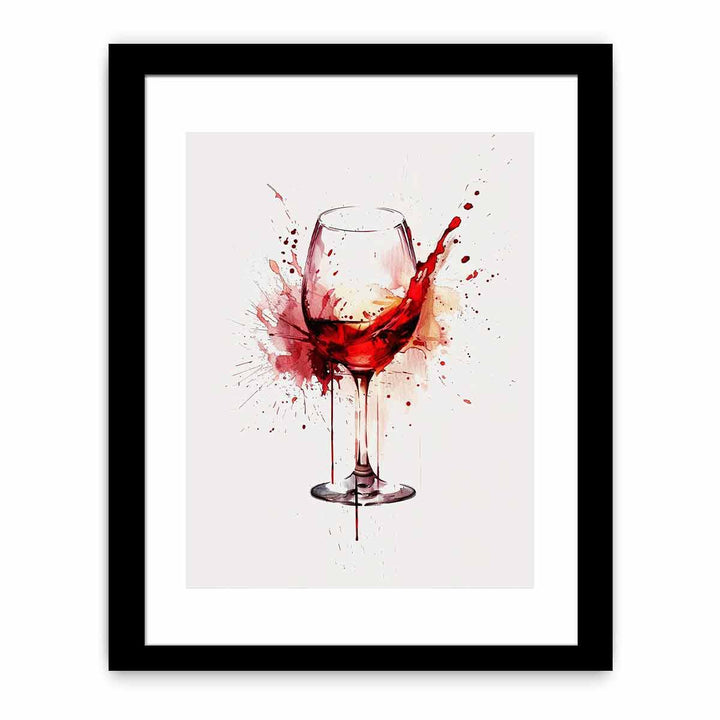 Red wine Splash Art Print framed Print