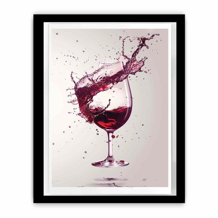 Red wine Splash  Art Print  framed Print