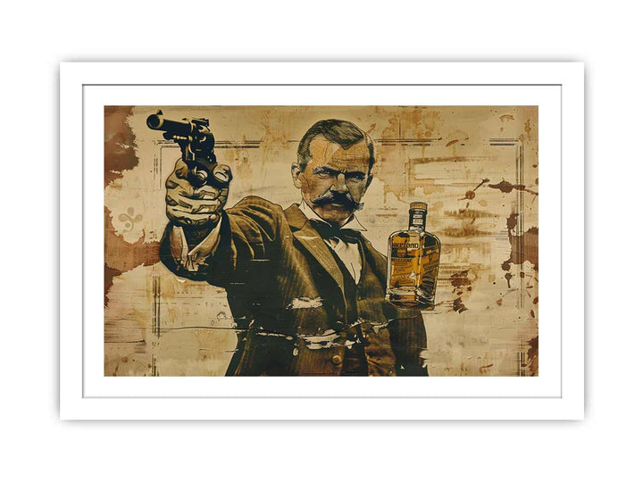 Vintage whiskey Wall Art framed Print