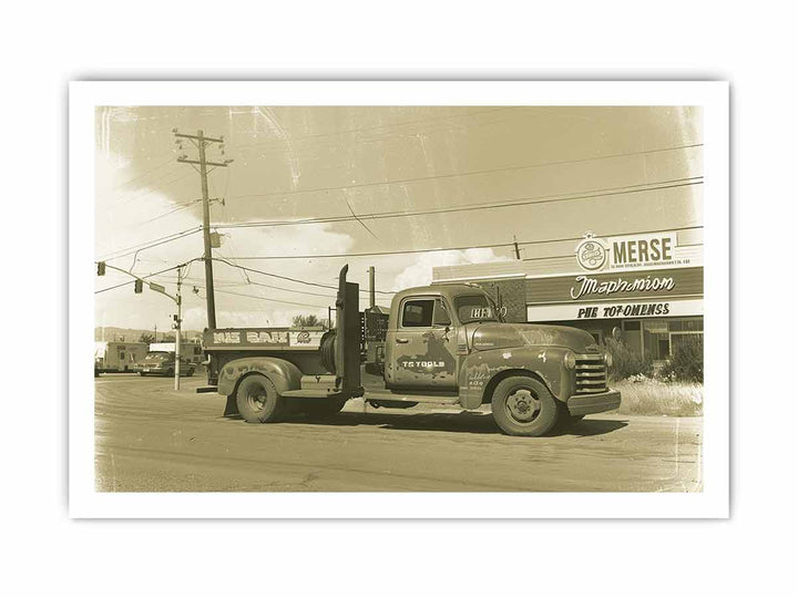 Vinatge Truck  Painting  framed Print