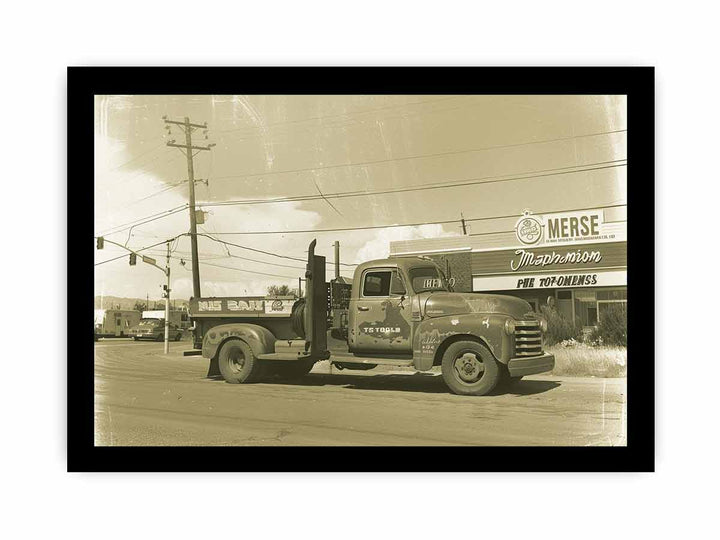 Vinatge Truck  Painting  framed Print