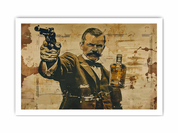 Vintage whiskey Art 2 framed Print